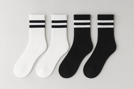 The Quarter Crew — Vintage Athletic Sock (The Black and White Collection, 4 Pack)