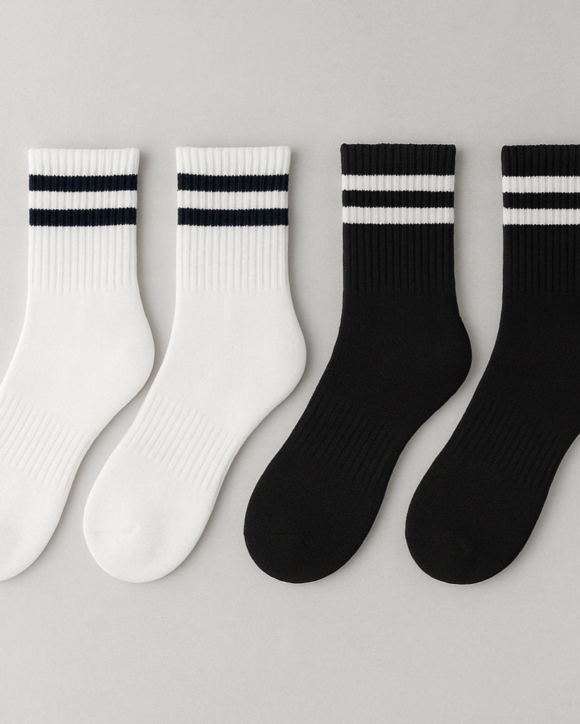 The Quarter Crew — Vintage Athletic Sock (The Black and White Collection, 4 Pack)